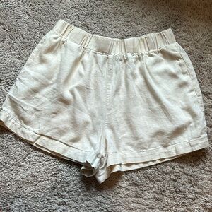 Forever 21 Linen Shorts Lightweight Cream Tan Size Small